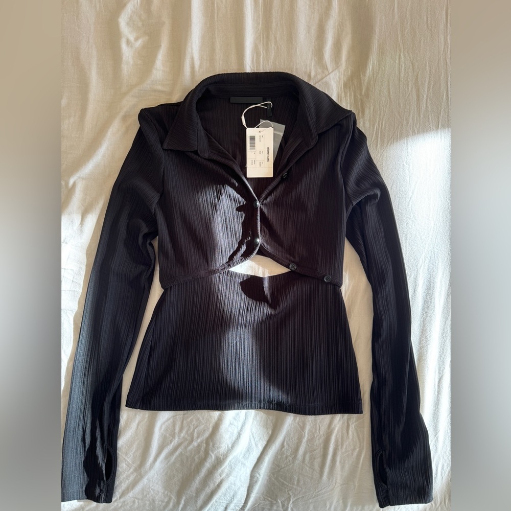 Helmut Lang cut out button up top